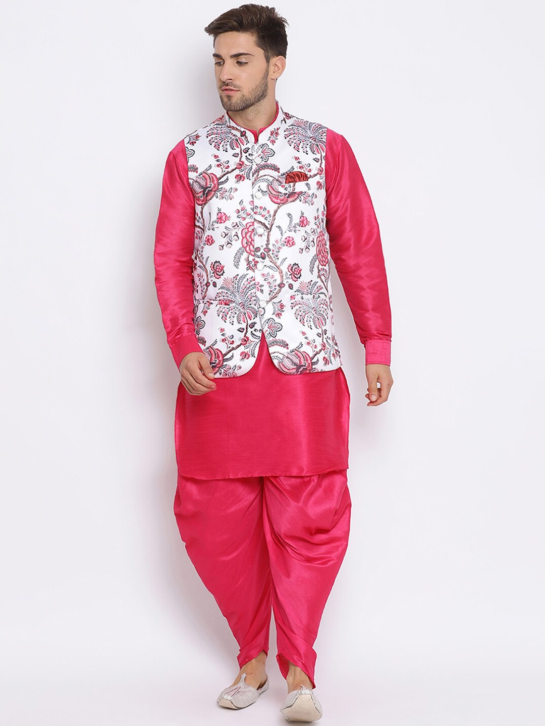 

Hangup Men Kurta with Dhoti Pants, Pink