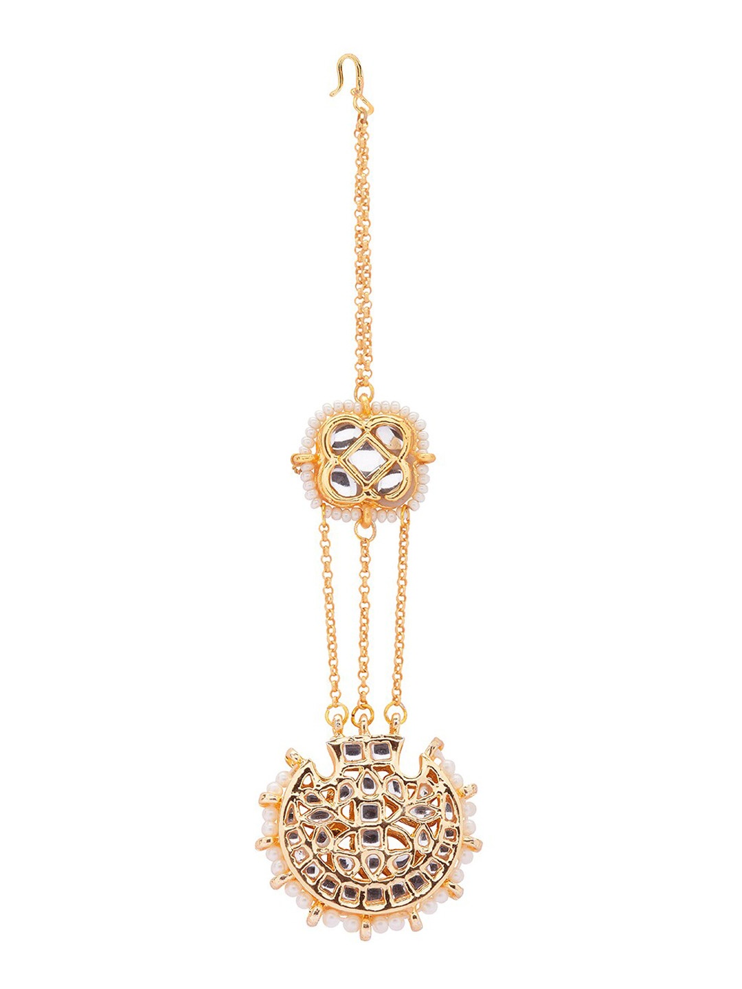 

Ahaanya Gold-Plated Kundan Studded Maang Tikka