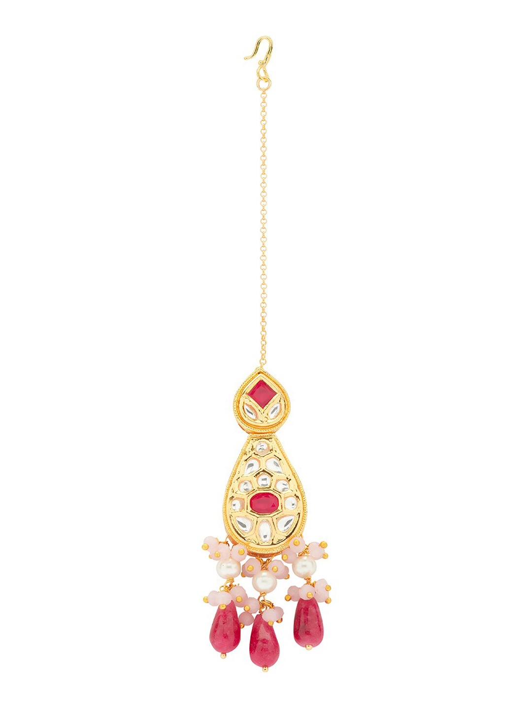 

Ahaanya Gold-Plated Kundan Studded Maang Tikka