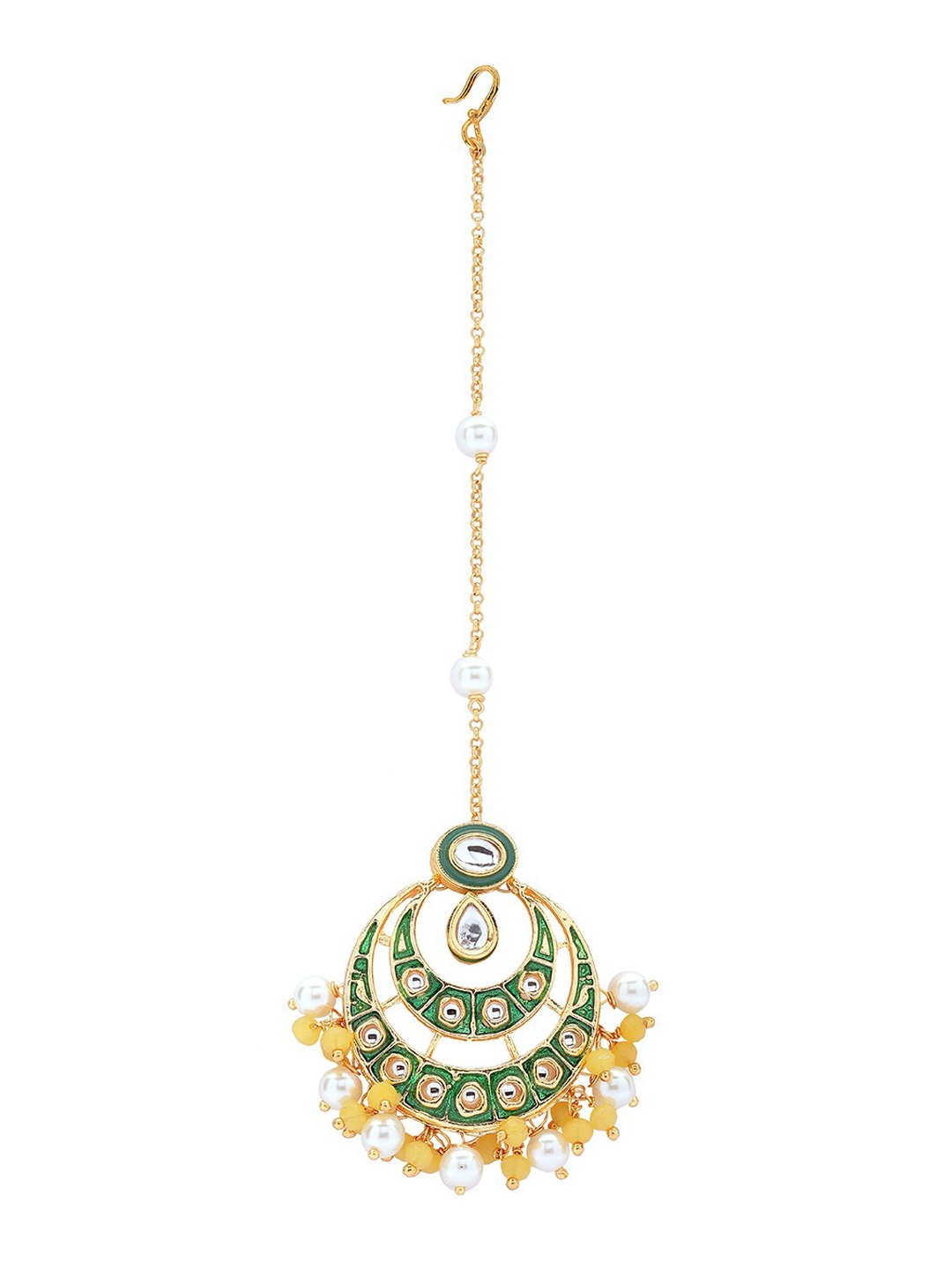 

Ahaanya Gold-Plated Kundan-Studded Maang Tikka