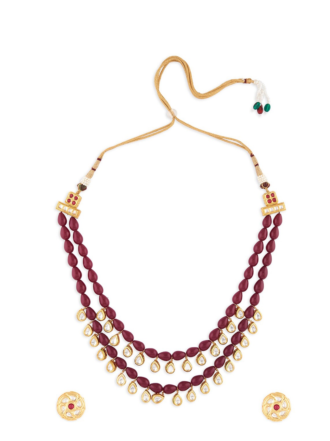 

Ahaanya Gold-plated Kundan-Beaded Jewellery Set
