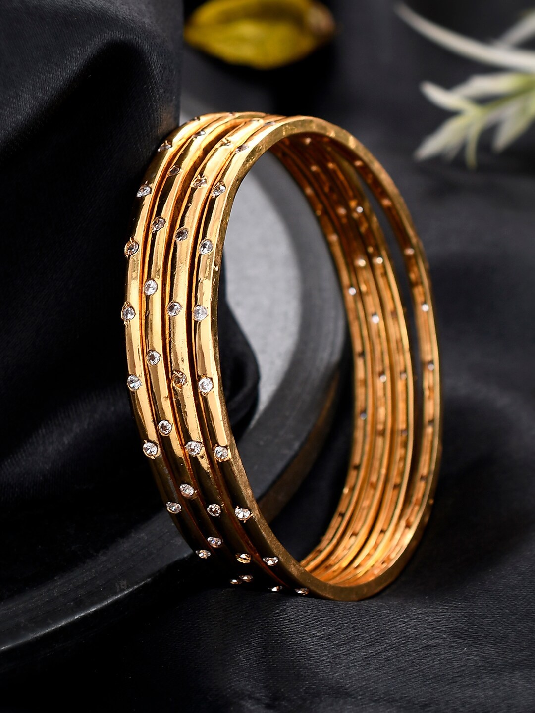 

Silvermerc Designs Gold-Plated American diamonds Bangle