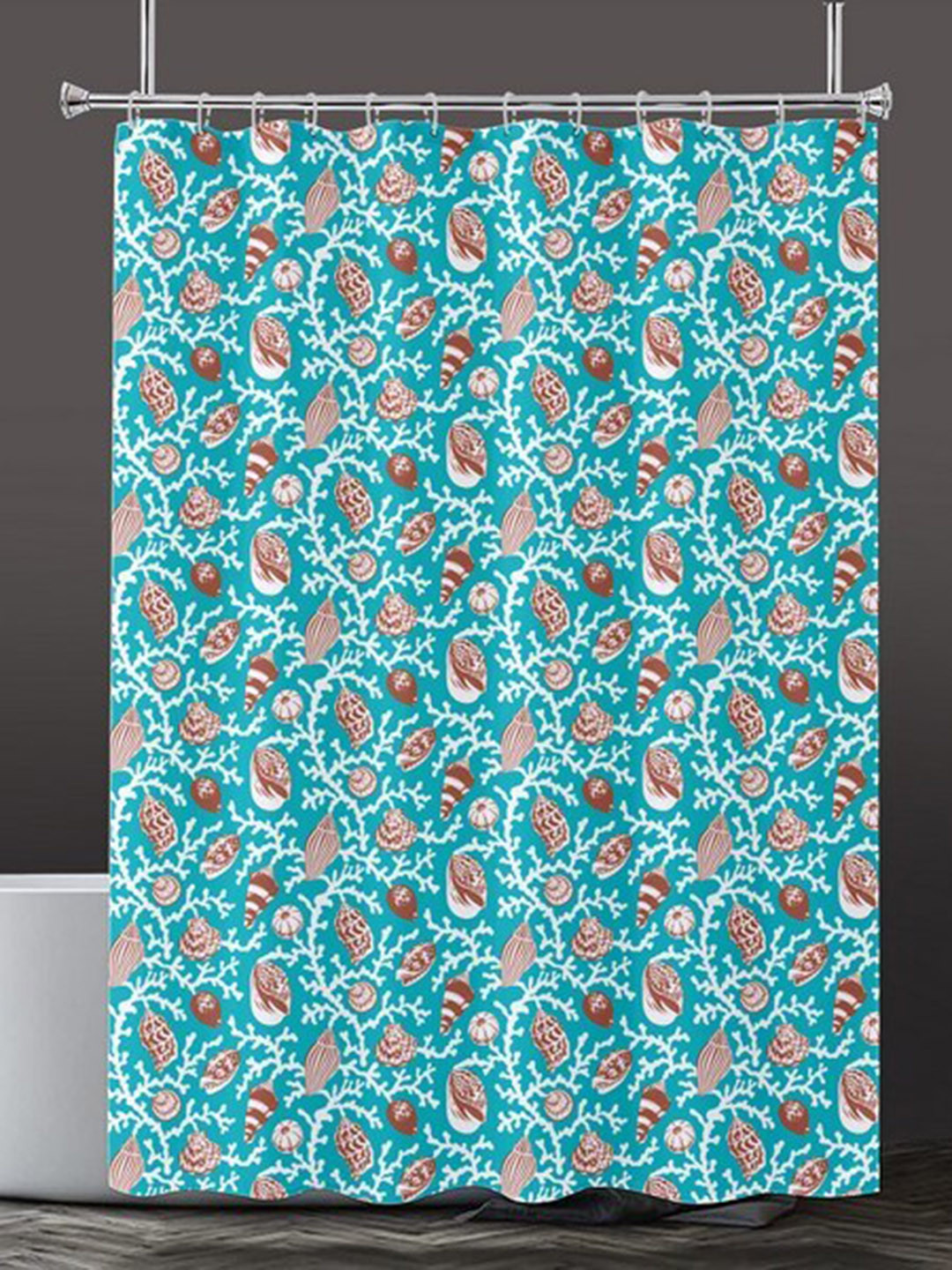 

Lushomes Abstract Printed Shower Curtain, Blue