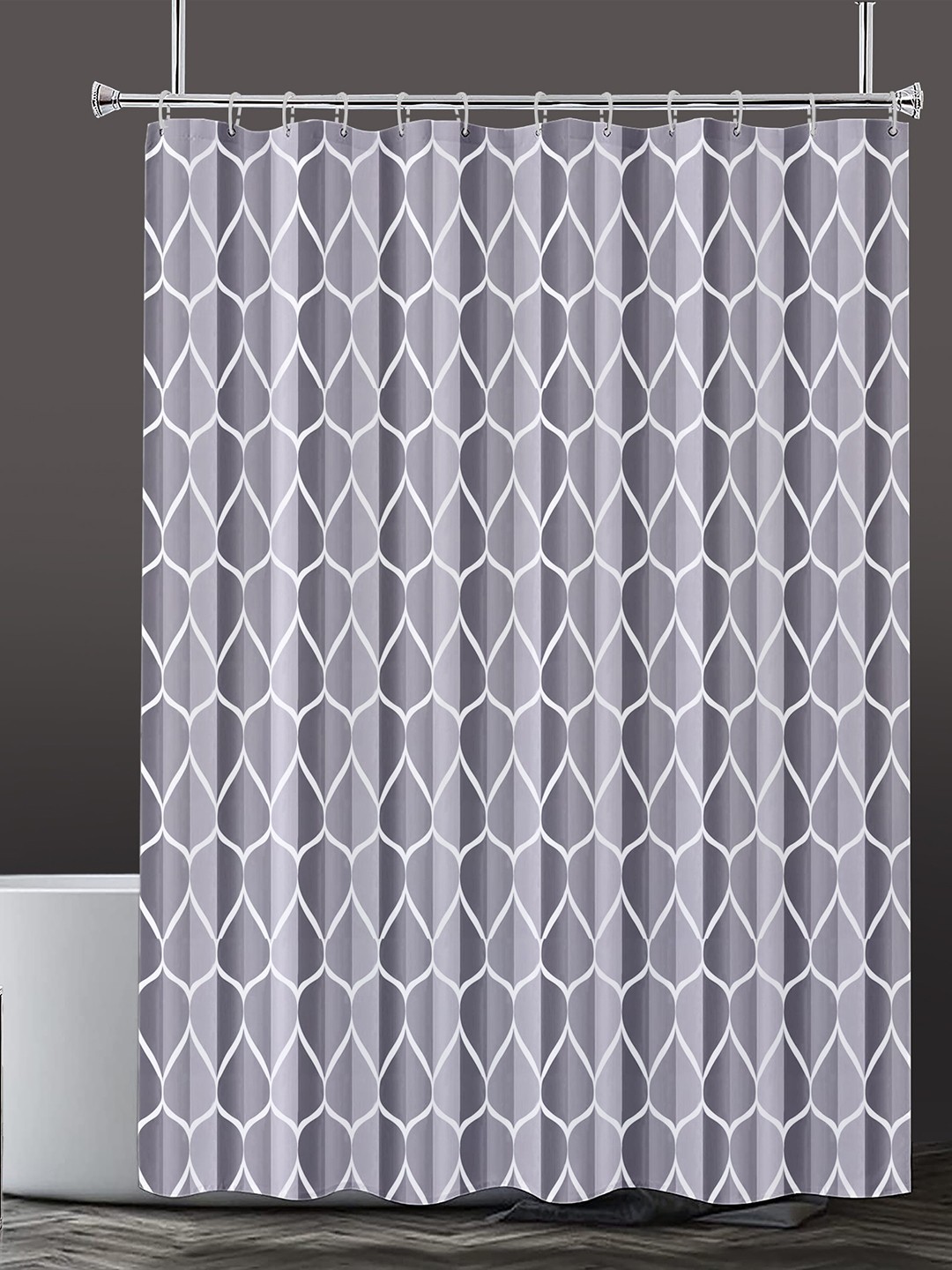 

Lushomes Abstract Printed Shower Curtain, Grey