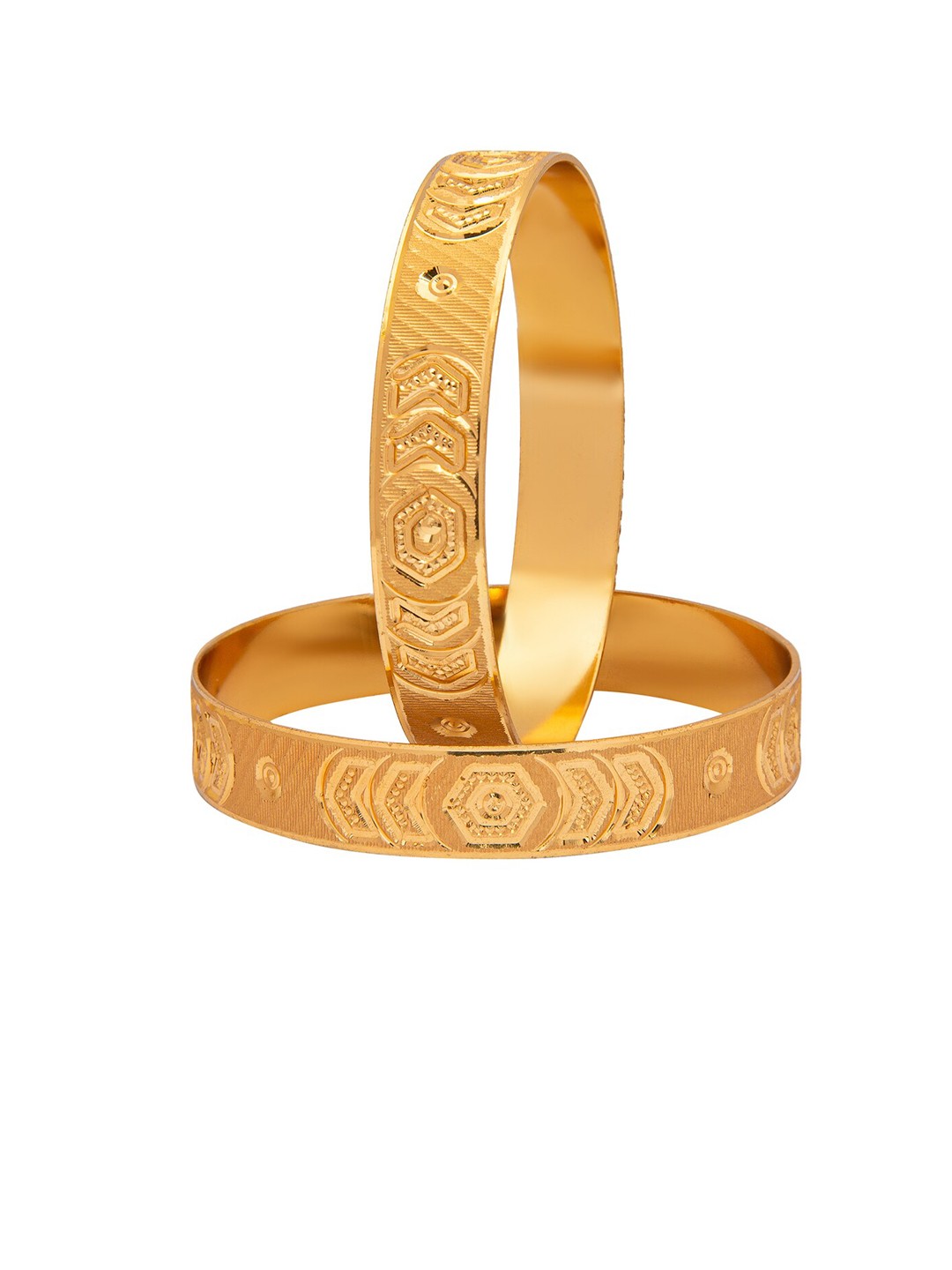 

Shining Jewel - By Shivansh Set Of 2 Gold-Plated Bangle