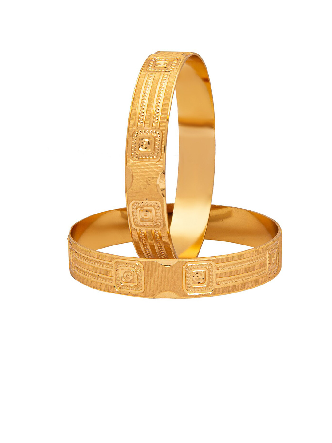 

Shining Jewel - By Shivansh Set Of 2 Gold-Plated Bangle