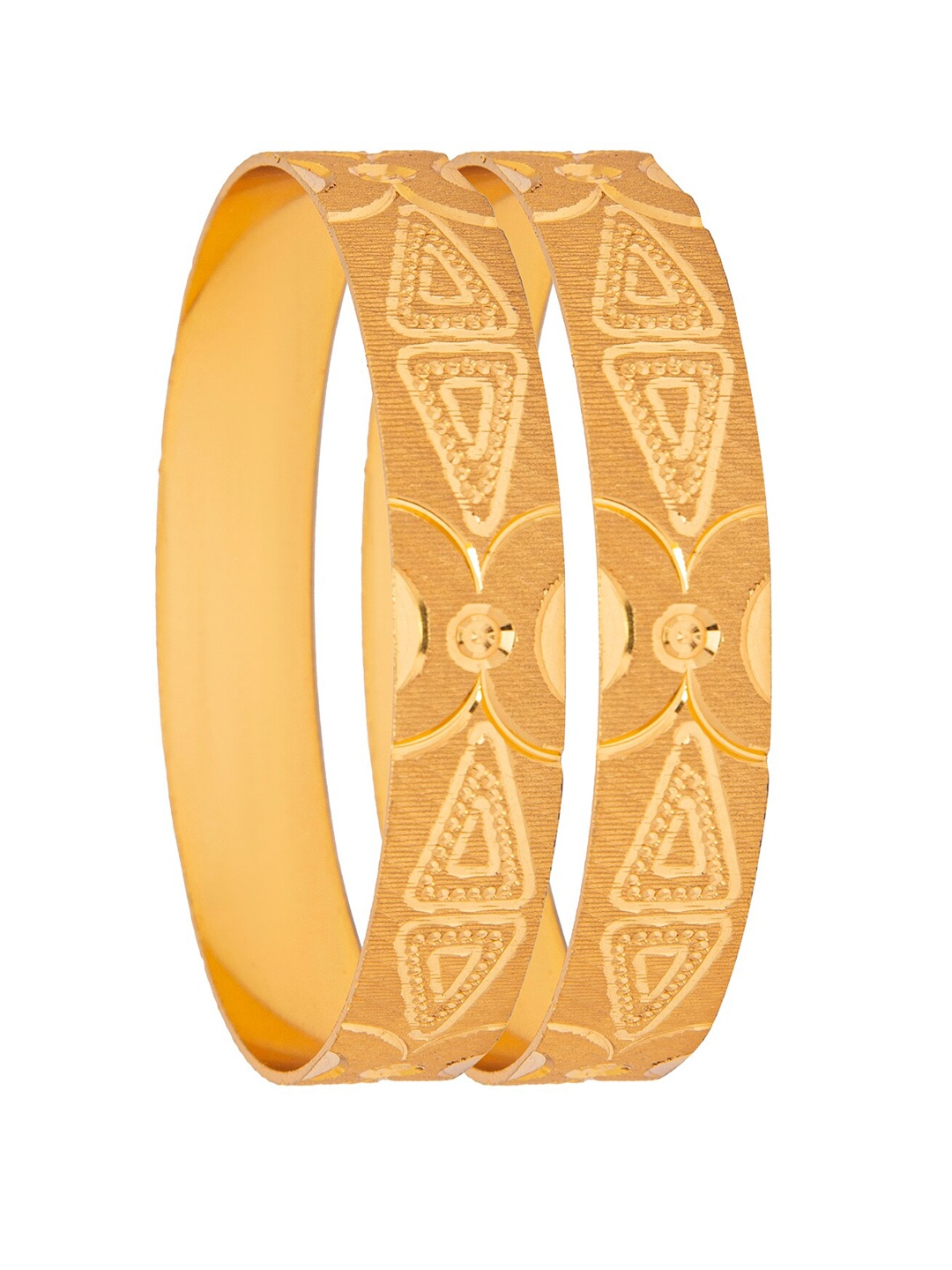 

Shining Jewel - By Shivansh Set Of 2 Gold-Plated Designed Bangle