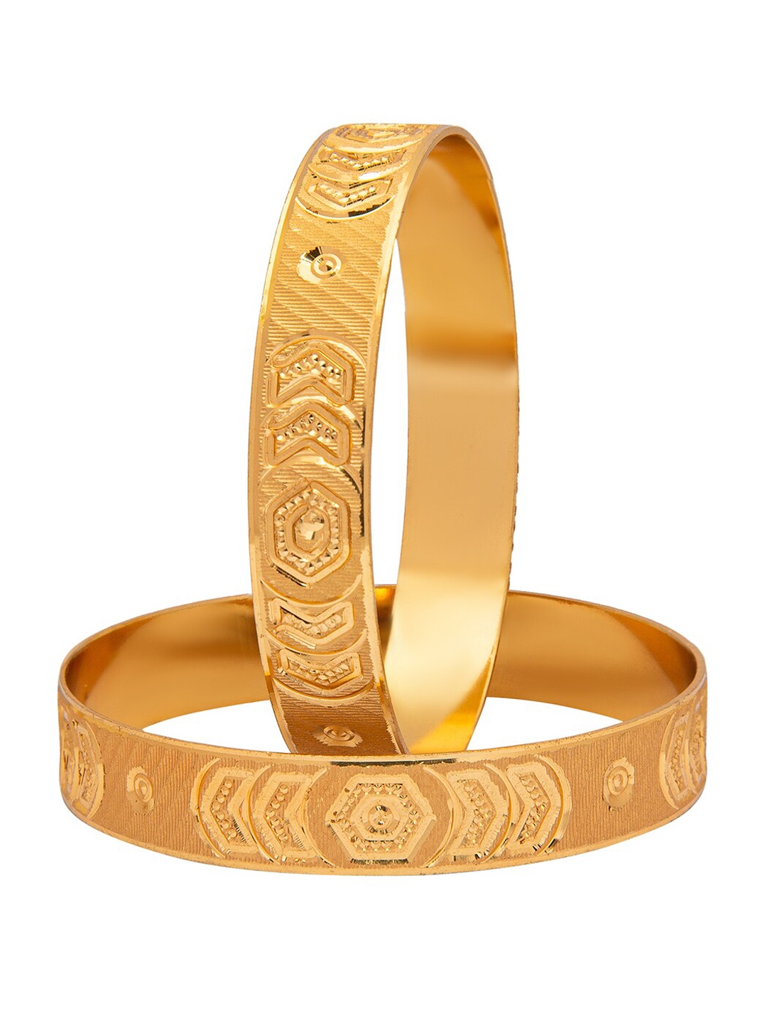 

Shining Jewel - By Shivansh Set Of 2 Gold-Plated Bangle