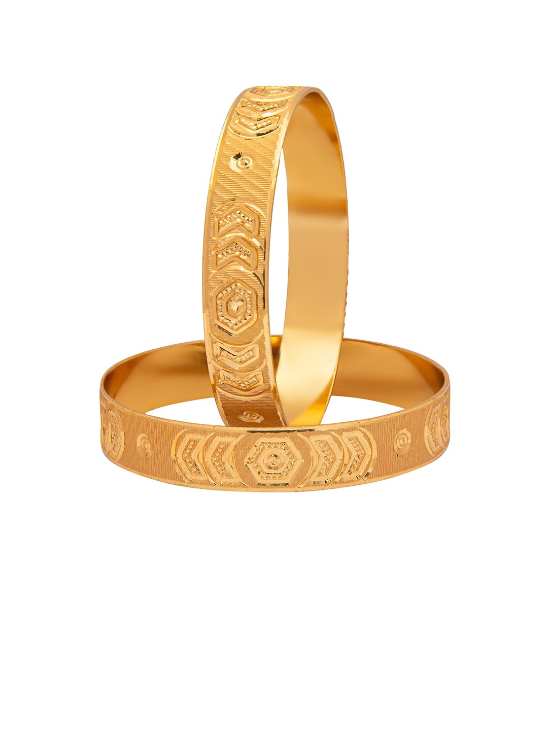 

Shining Jewel - By Shivansh Set Of 2 Gold-Plated Bangle