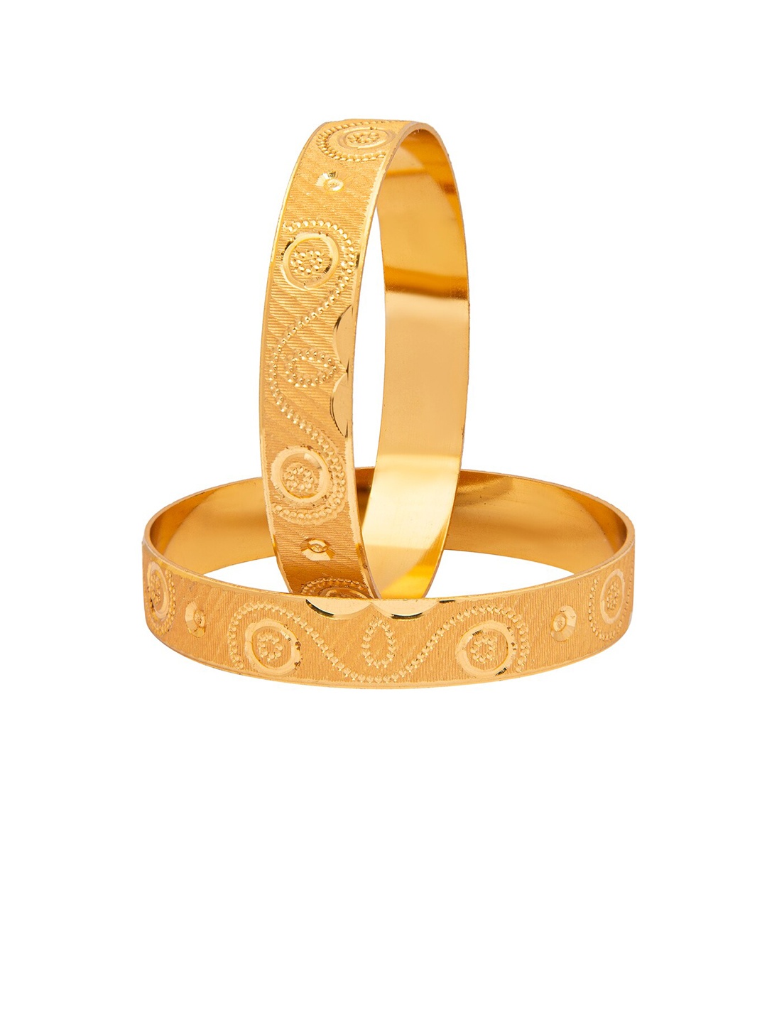 

Shining Jewel - By Shivansh Set Of 2 Gold-Plated Bangle