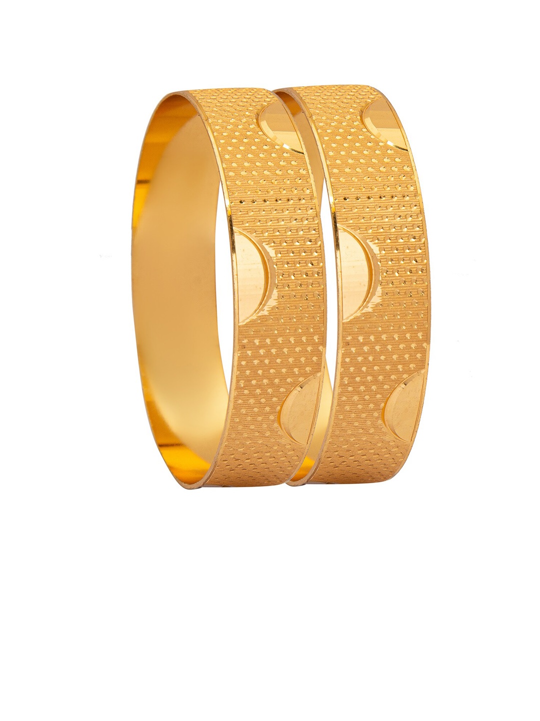 

Shining Jewel - By Shivansh Set of 2 Gold-Plated Gold-Toned Designer Bangle