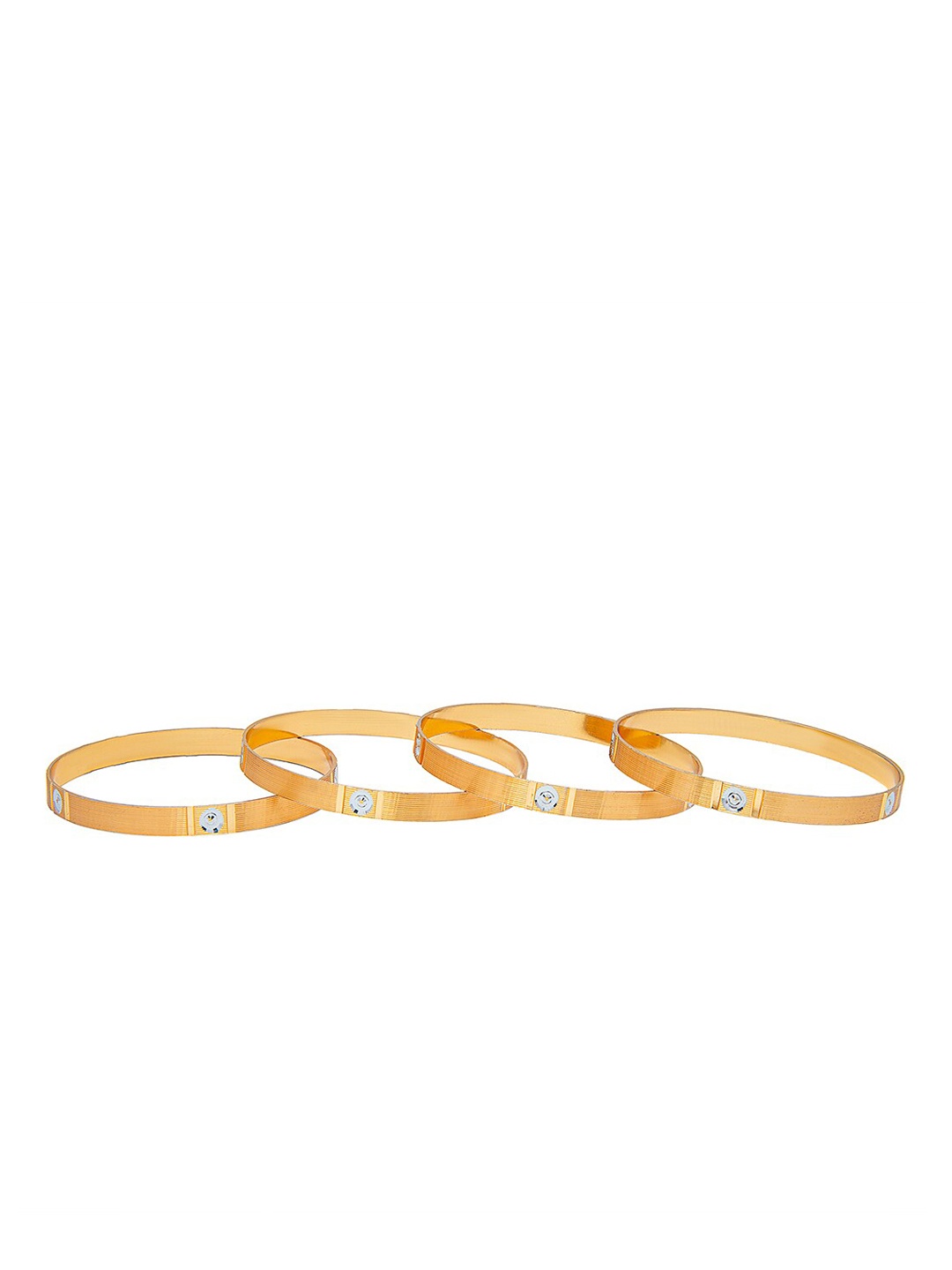 

Shining Jewel - By Shivansh Set Of 4 Gold-Plated & Textured Bangles