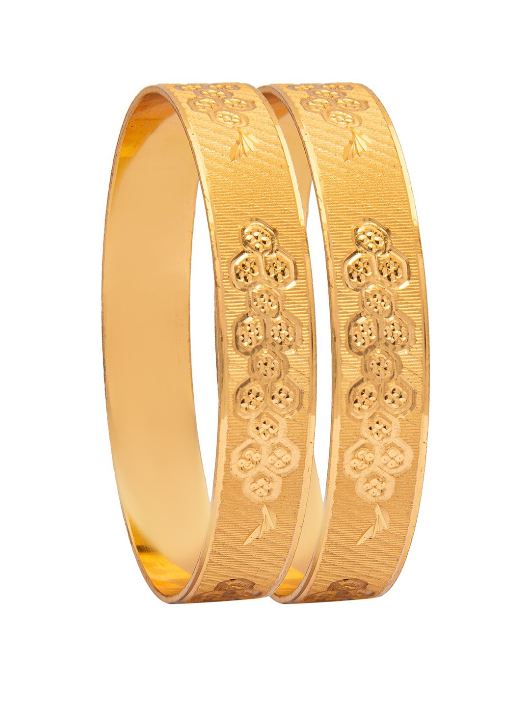 

Shining Jewel - By Shivansh Pack Of 2 Gold-Plated Brass Bangles