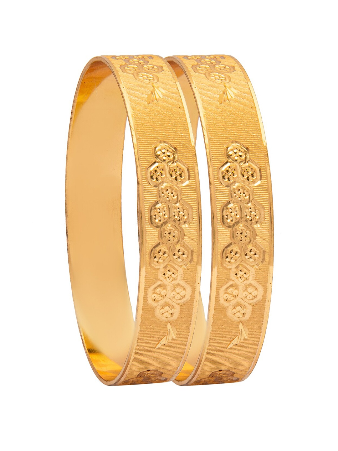 

Shining Jewel - By Shivansh Set Of 2 Gold-Plated Designer Bangles