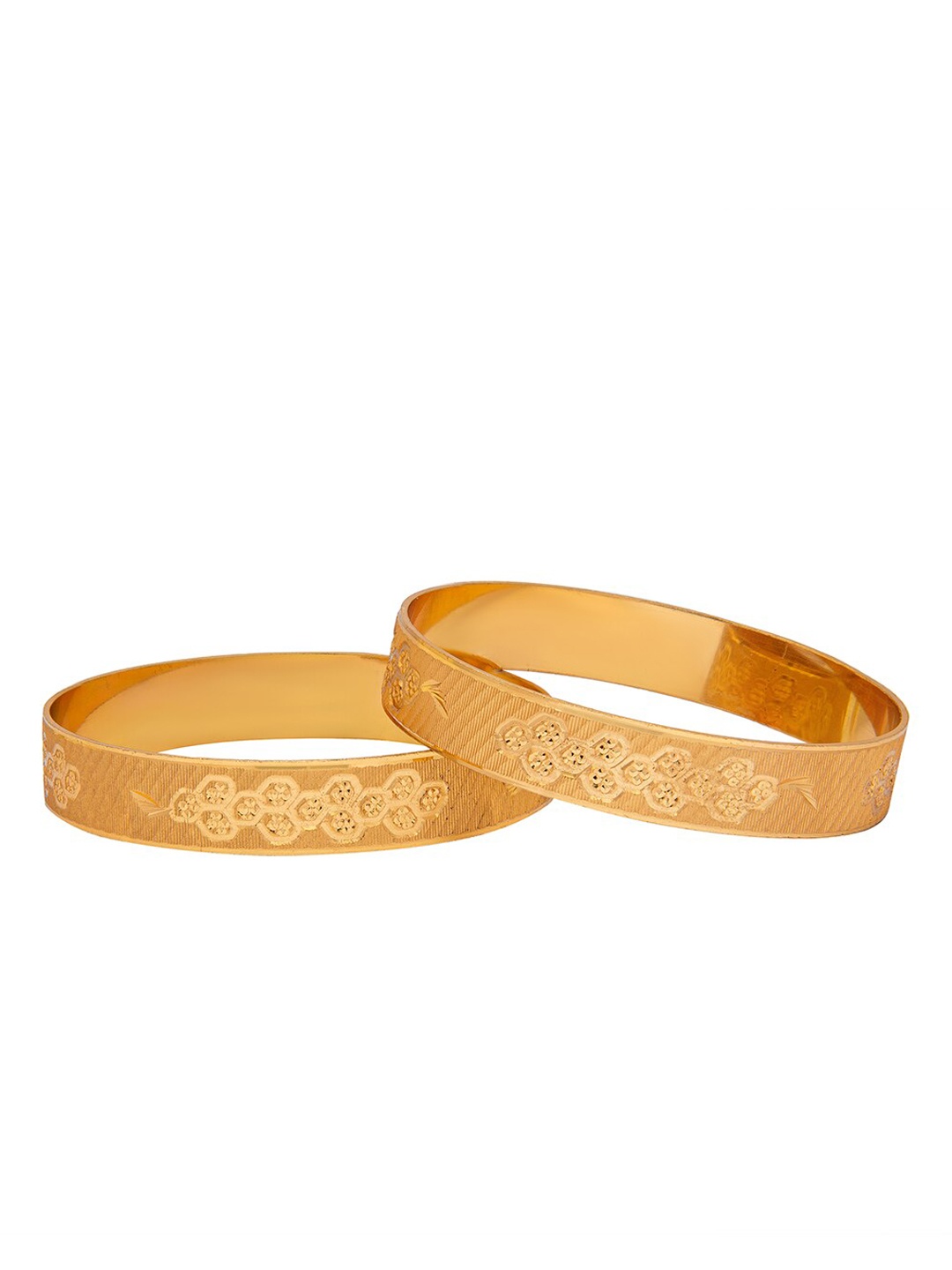 

Shining Jewel - By Shivansh Set Of 2 Gold-Plated & Toned Traditional Bangles