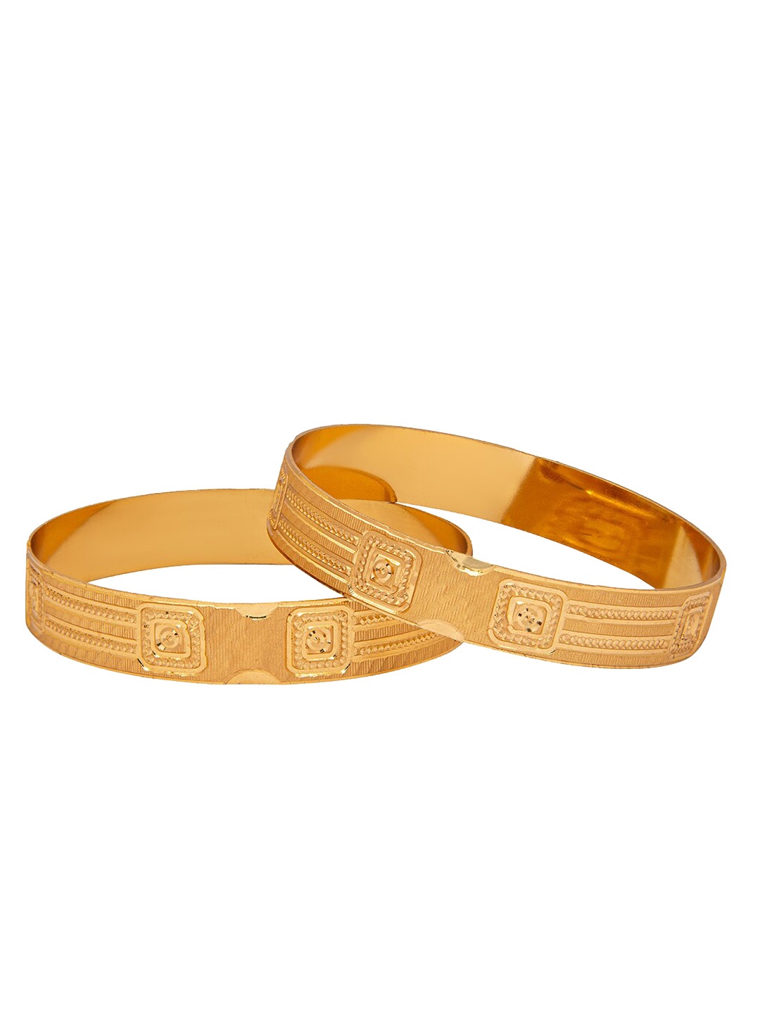

Shining Jewel - By Shivansh Set Of 2 Gold-Plated Designed Bangle