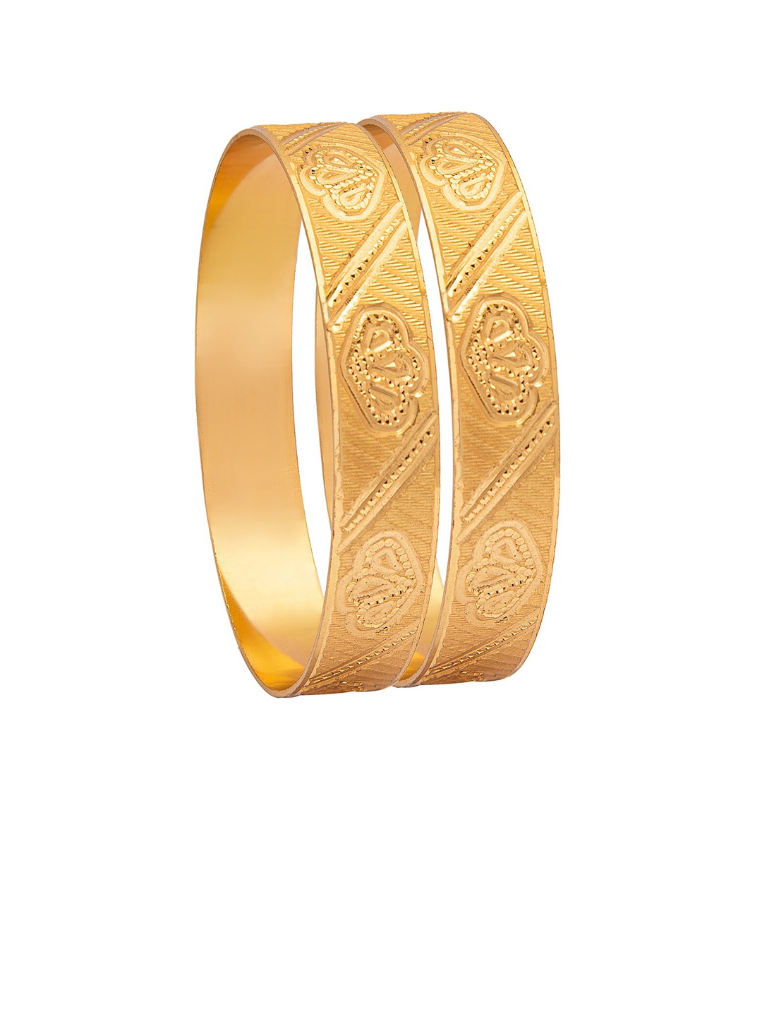 

Shining Jewel - By Shivansh Set Of 2 Gold-Plated & Toned Traditional Bangles