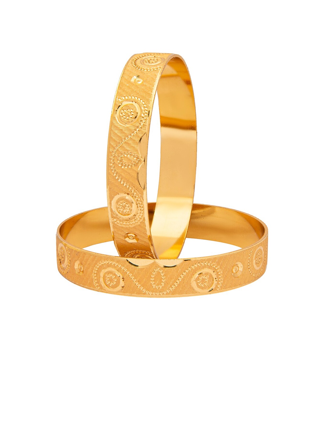 

Shining Jewel - By Shivansh Set Of 2 Gold-Plated Bangle