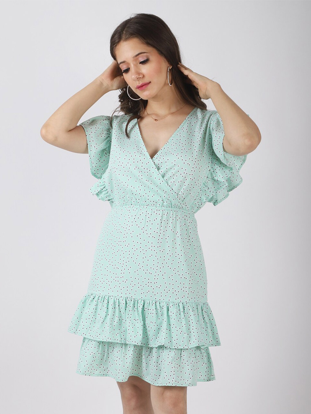 

PRETTY LOVING THING Women Floral Crepe Dress, Blue