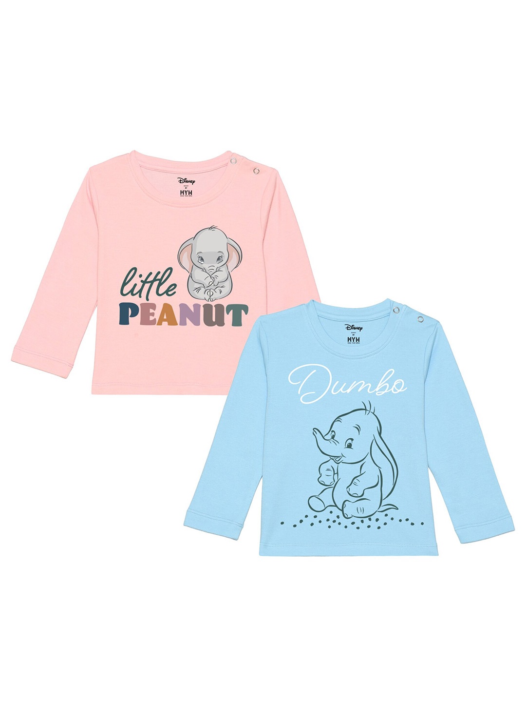 

Disney by Wear Your Mind Infants Girls Pack of 2 Pink & Blue Printed T-shirt