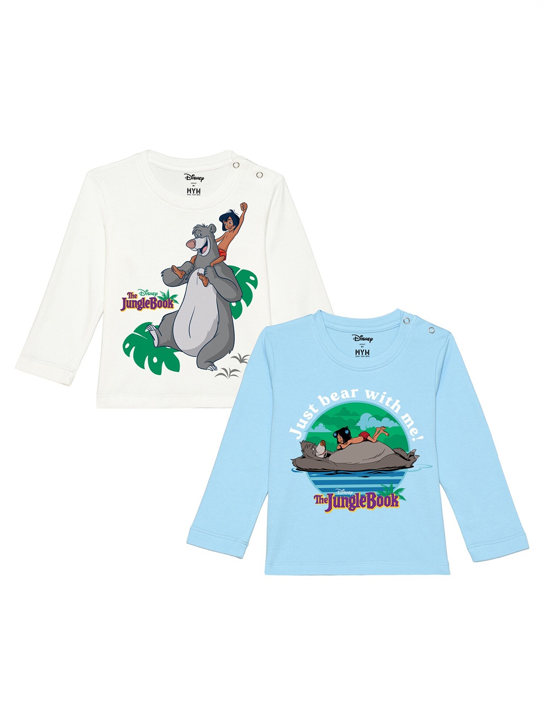 

Disney by Wear Your Mind Infants Boys Pack of 2 White & Blue Printed T-shirt