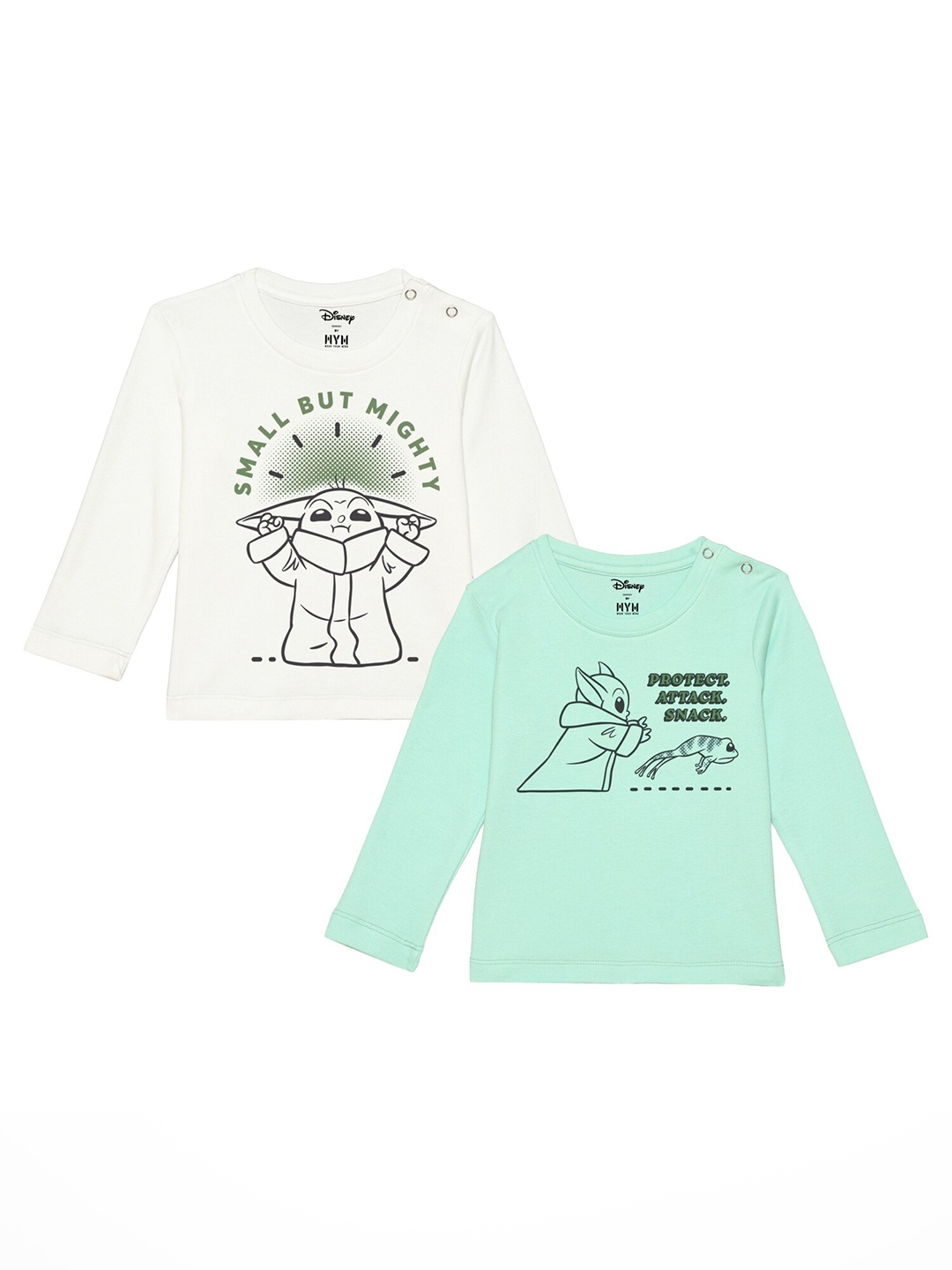 

Disney by Wear Your Mind Infants Boys Pack of 2 White & Green Printed T-shirt