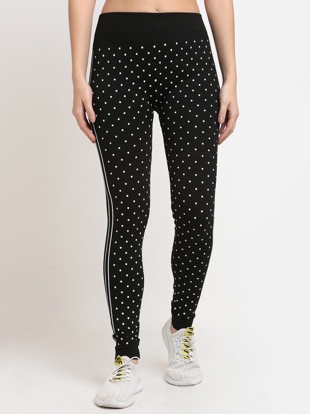 

KLOTTHE Women Printed Skinny-Fit Jeggings, Black