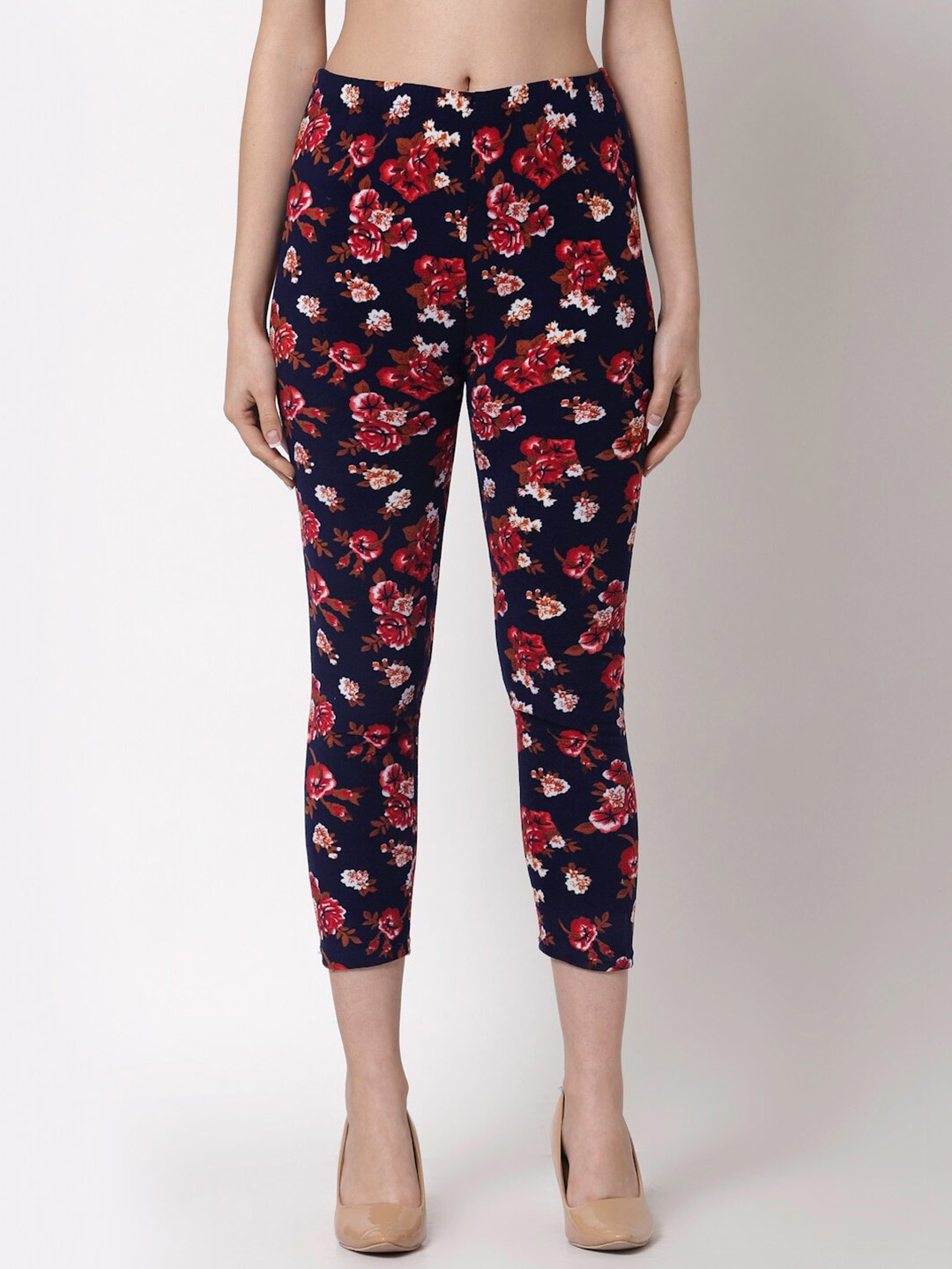 

KLOTTHE Women Printed Skinny Fit Woolen Jeggings, Blue