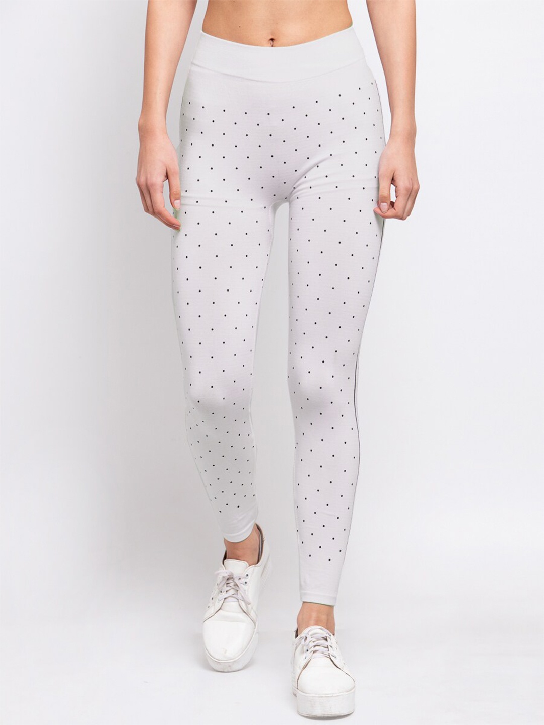 

KLOTTHE Women Printed Skinny-Fit Jeggings, White