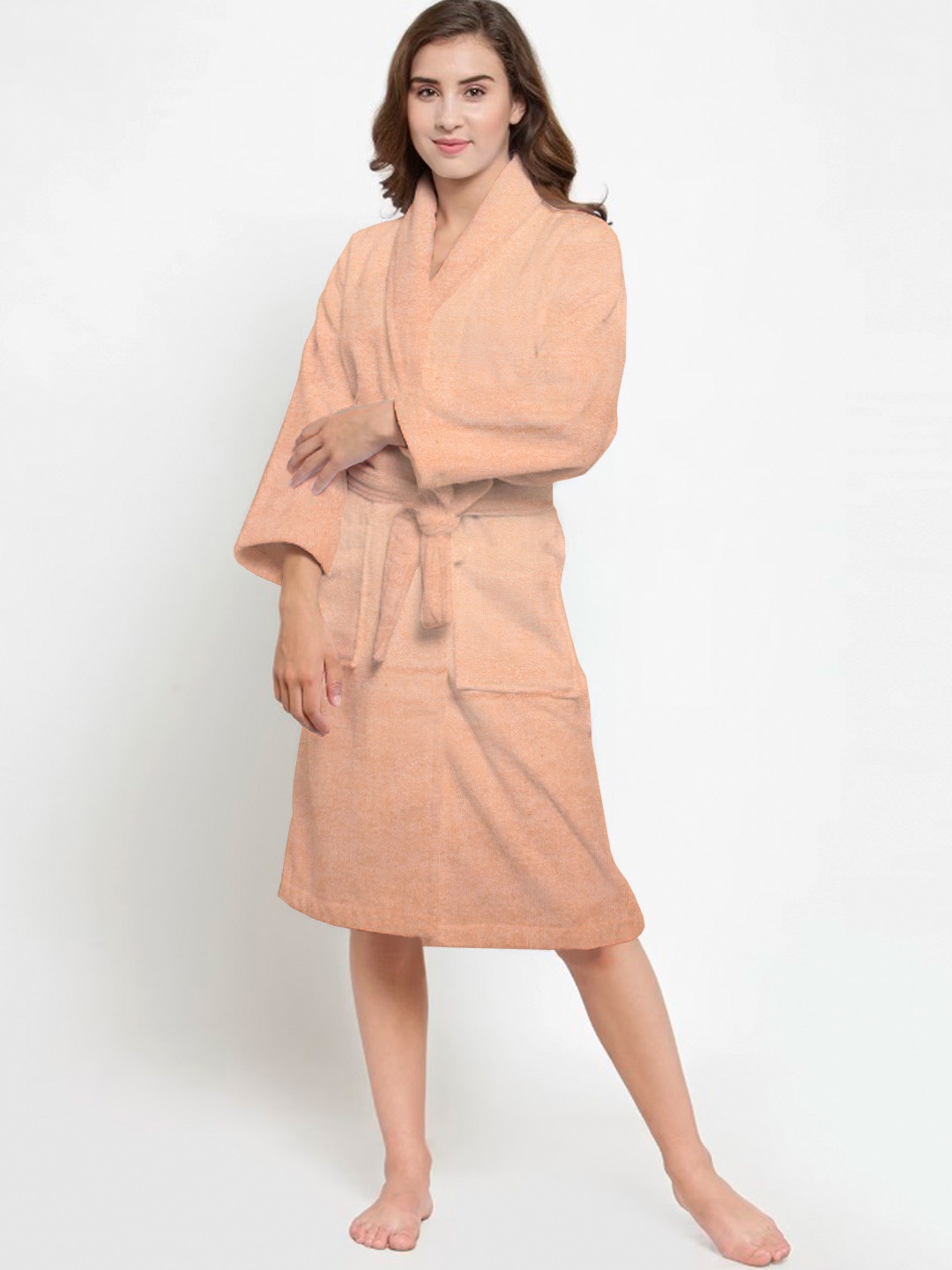 

AVI Living Unisex Solid 300 GSM Cotton Bath Robe, Pink