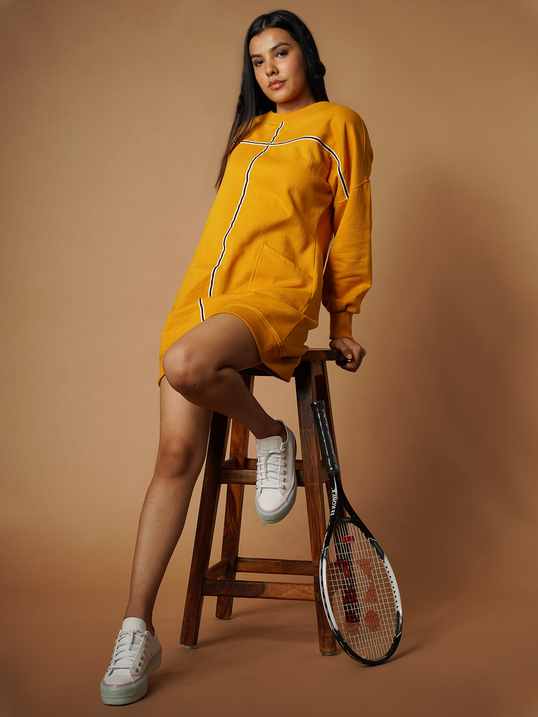 

Taurus Women Yellow Solid T-shirt Dress