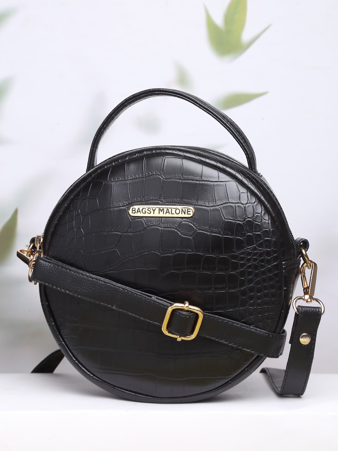 

Bagsy Malone Women Black Animal Textured PU Sling Bag