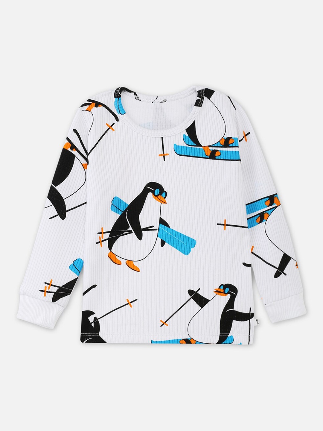 

You Got Plan B Kids Penguin Printed Thermal Top, White