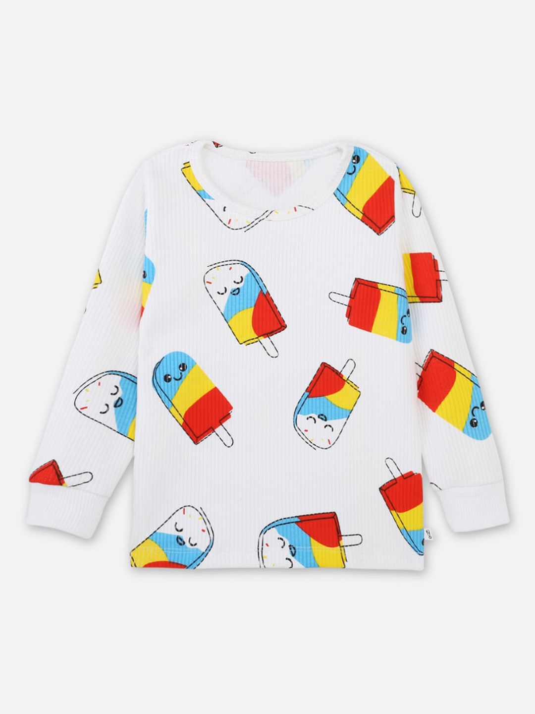 

You Got Plan B Kids Popsicle Printed Thermal Tops, White