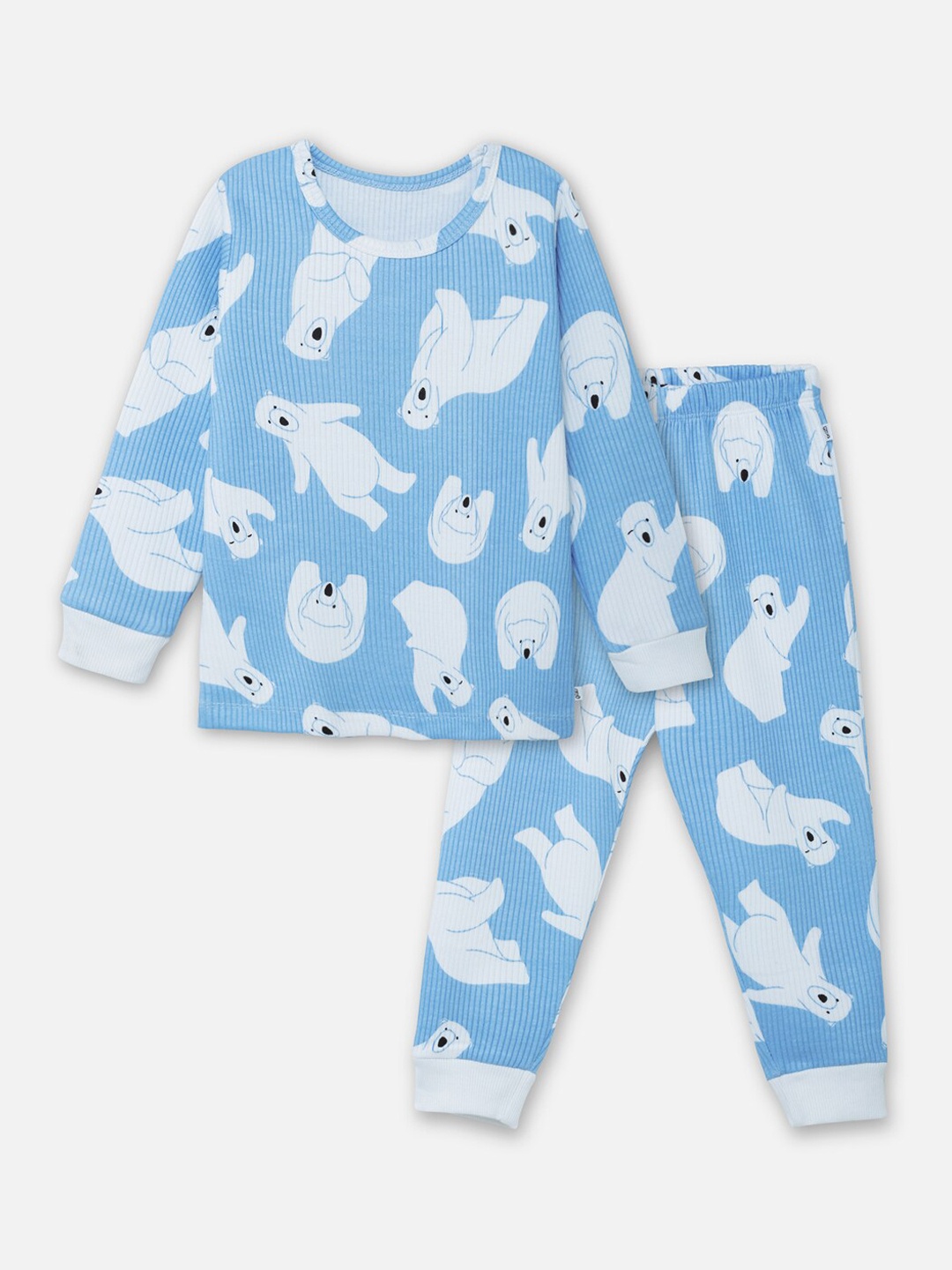 

You Got Plan B Kids Printed Cotton Thermal Set, Blue