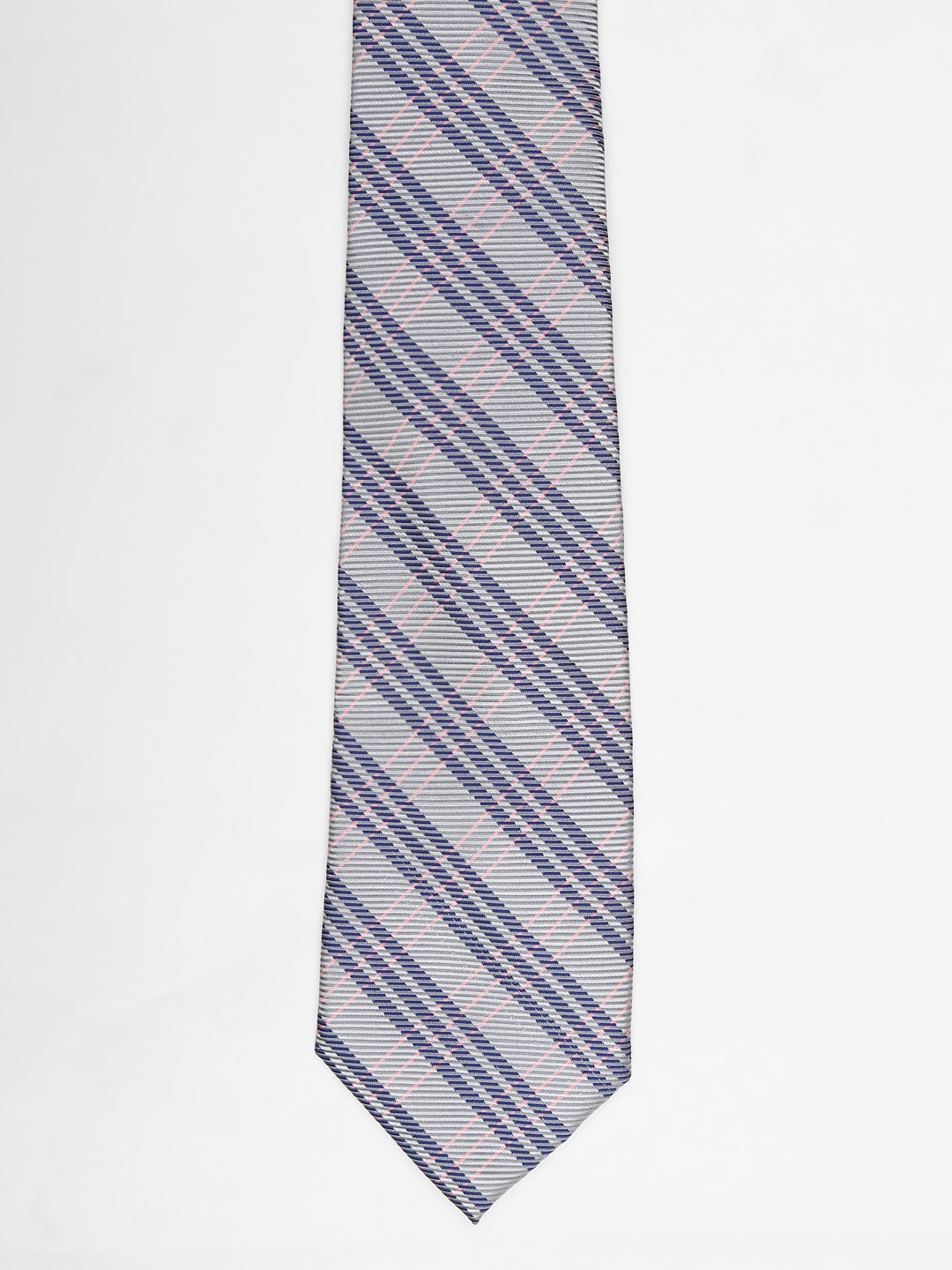 

American Crew Men Checked Formal Broad Tie, Grey