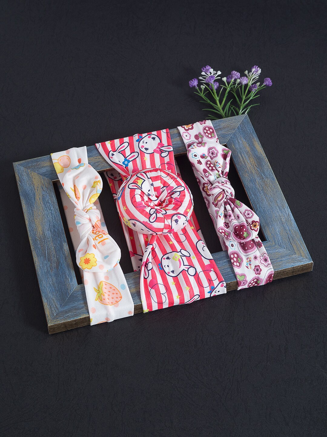 

Golden Peacock Girls Set of 3 Pink & Red Hairband