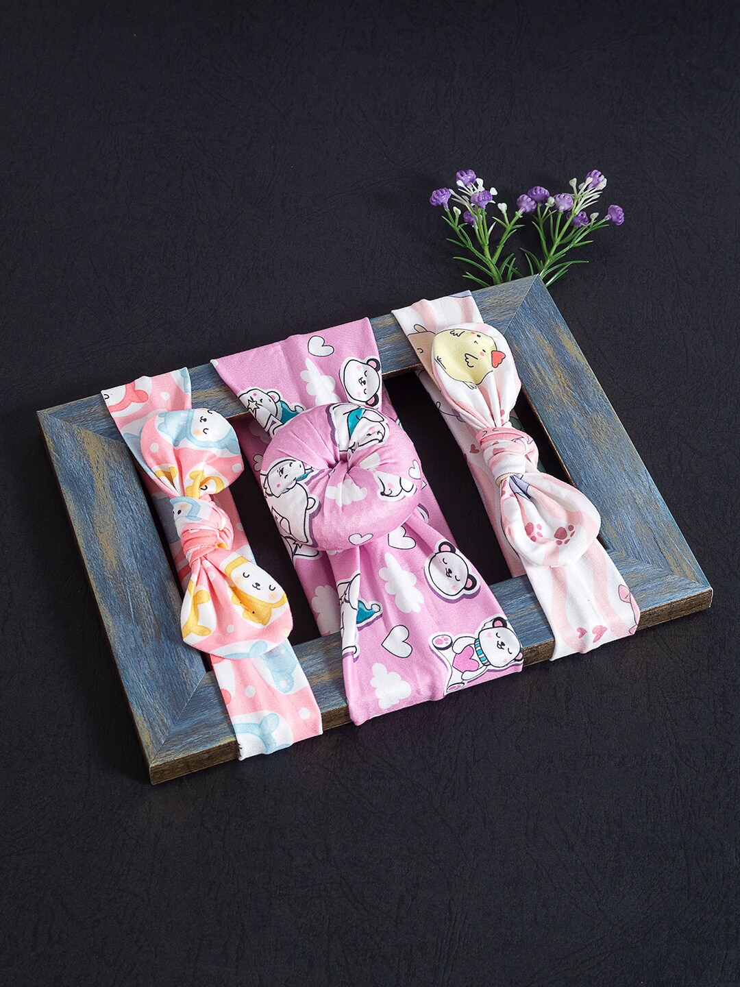 

Golden Peacock Girls Set of 3 Pink & Blue Hairband