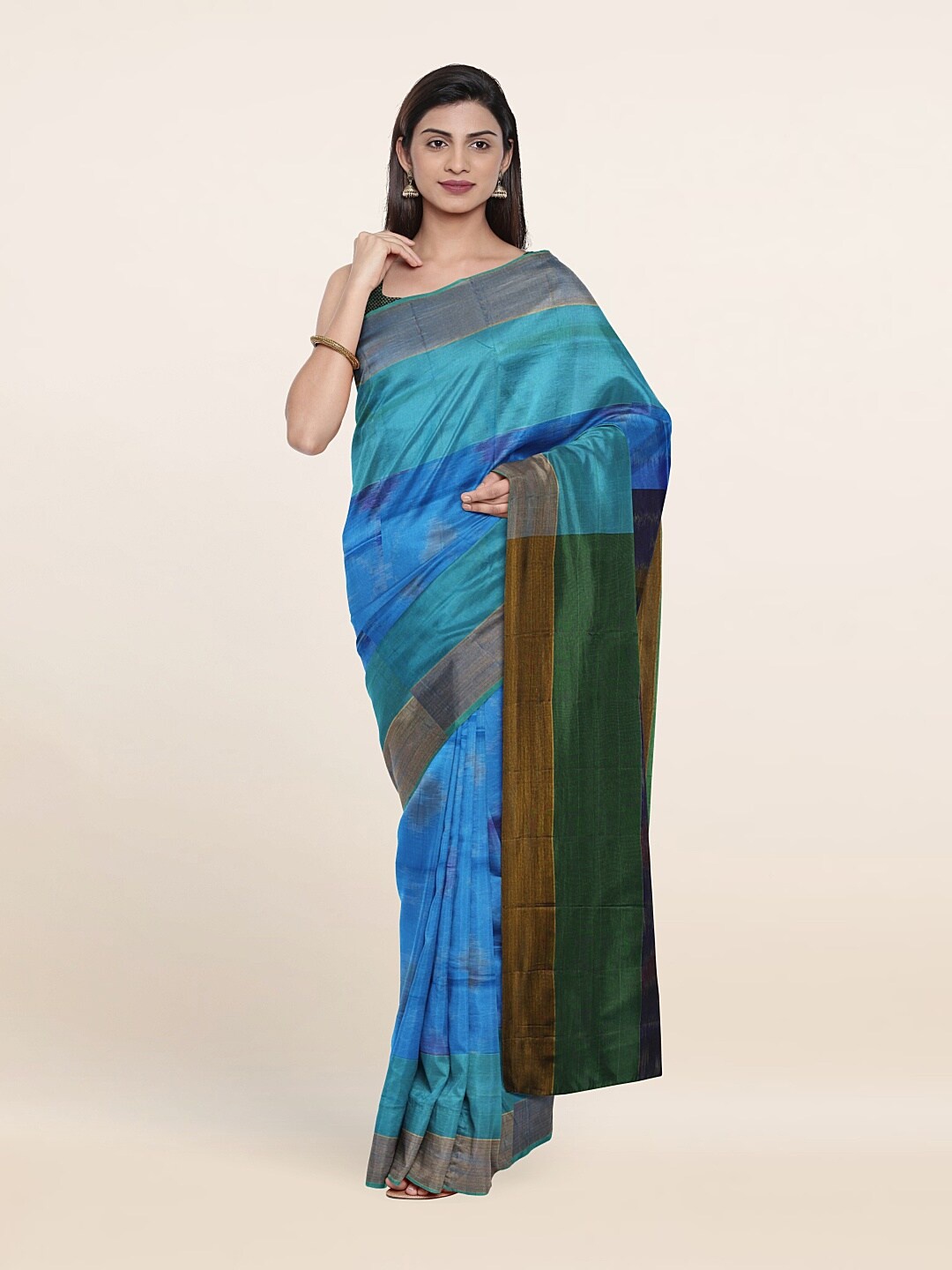 

Pothys Design Zari Pure Silk Saree, Blue