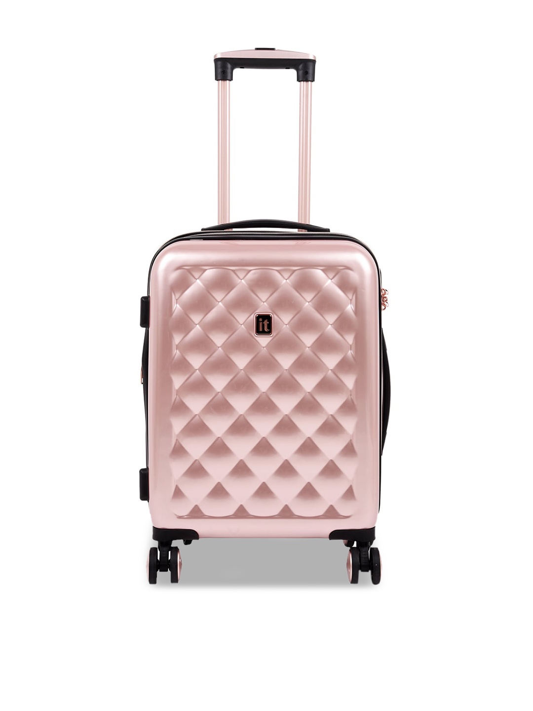 

IT luggage Textured Hard-Sided Large Trolley Suitcase, Pink