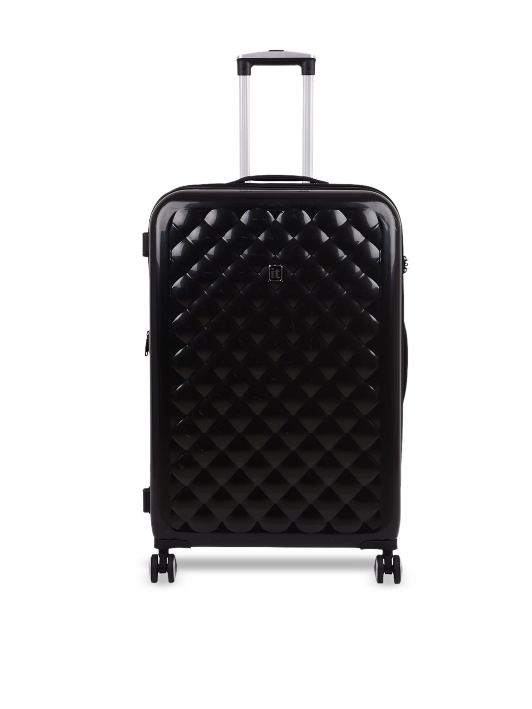 

IT luggage Textured Hard Sided Large Trolley Bag, Black