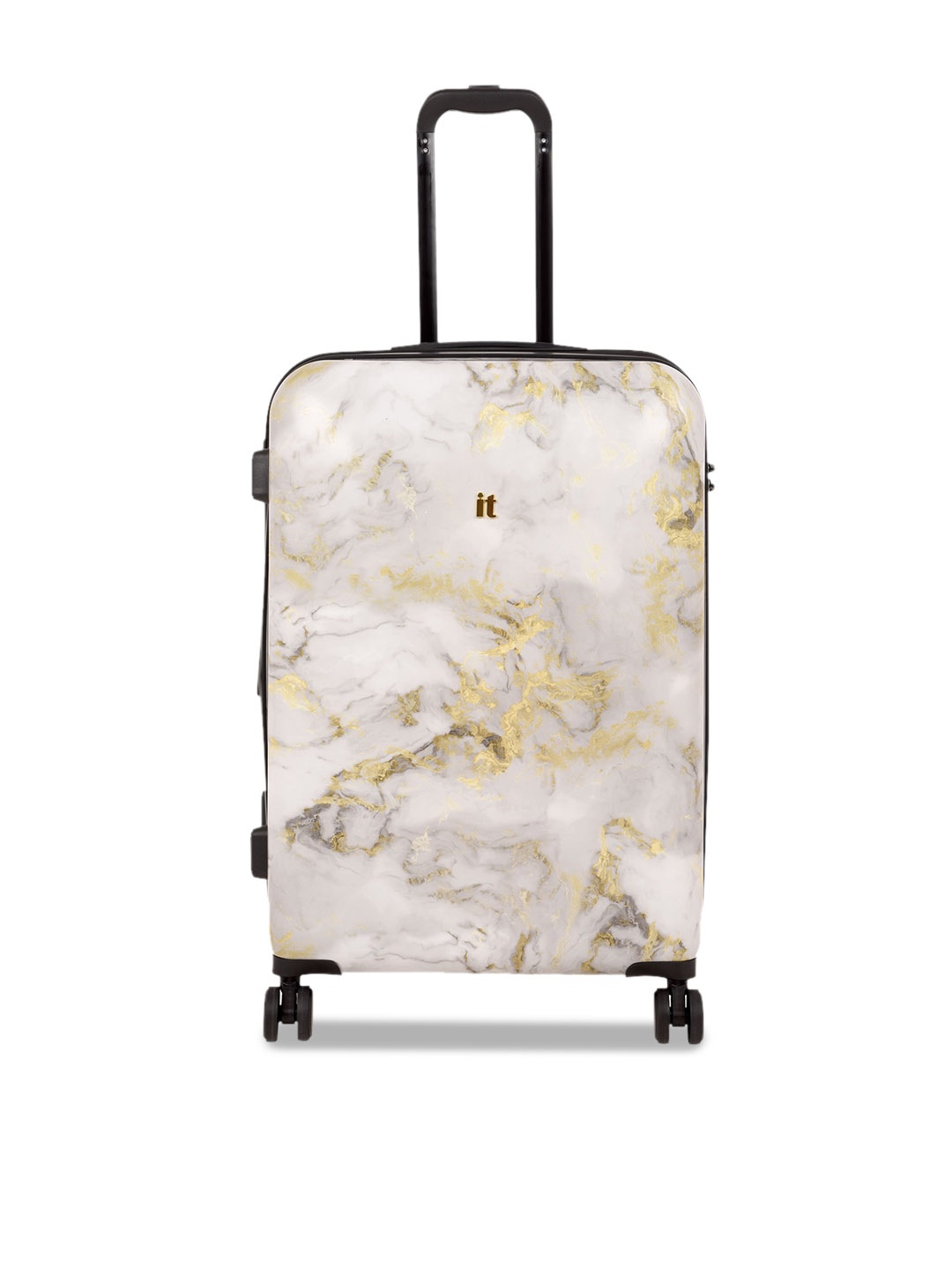 

IT luggage Printed Hard-Sided Medium Trolley Suitcase, Grey