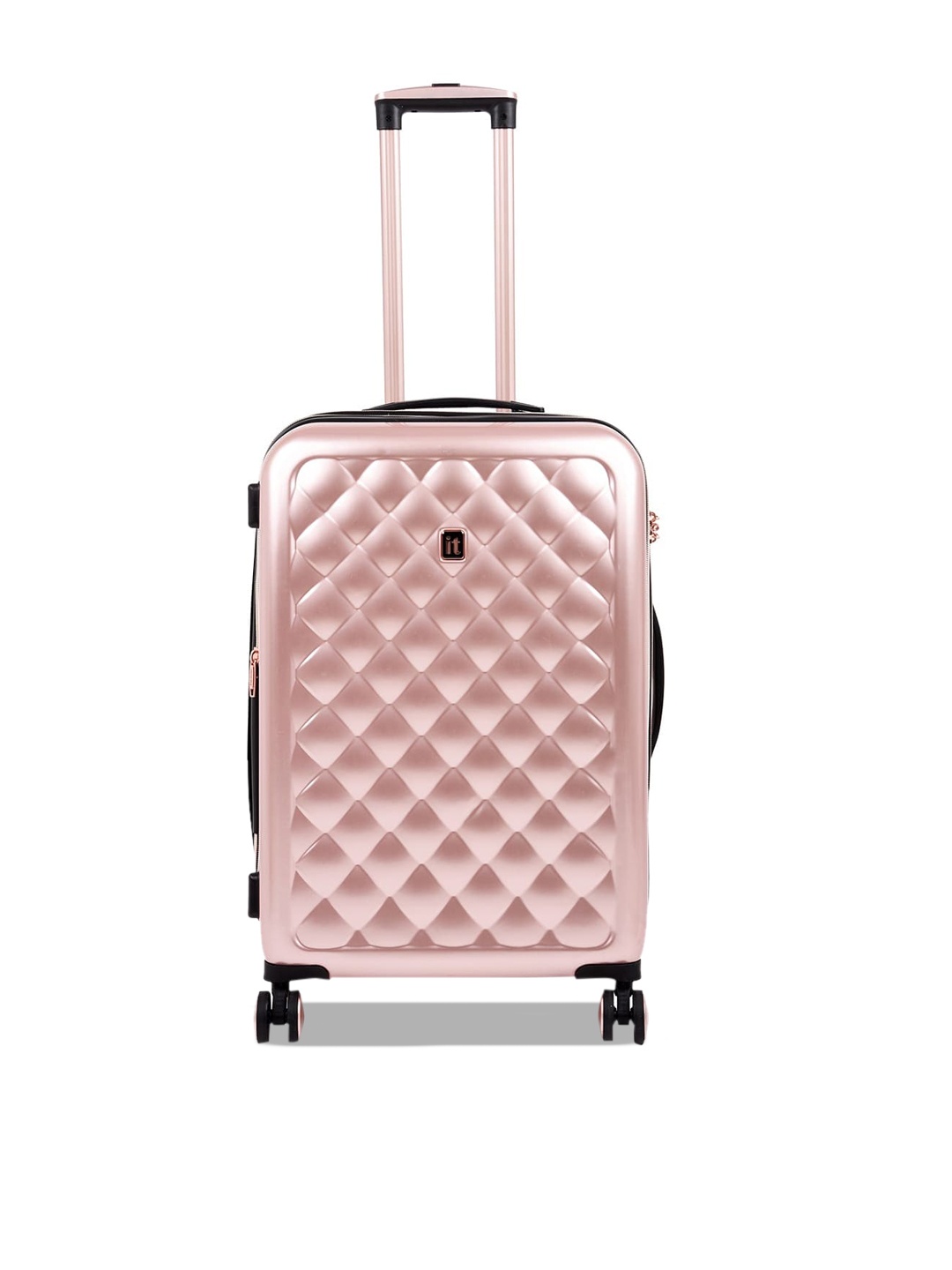 

IT luggage Solid Hard-Sided Medium Trolley Suitcase, Pink