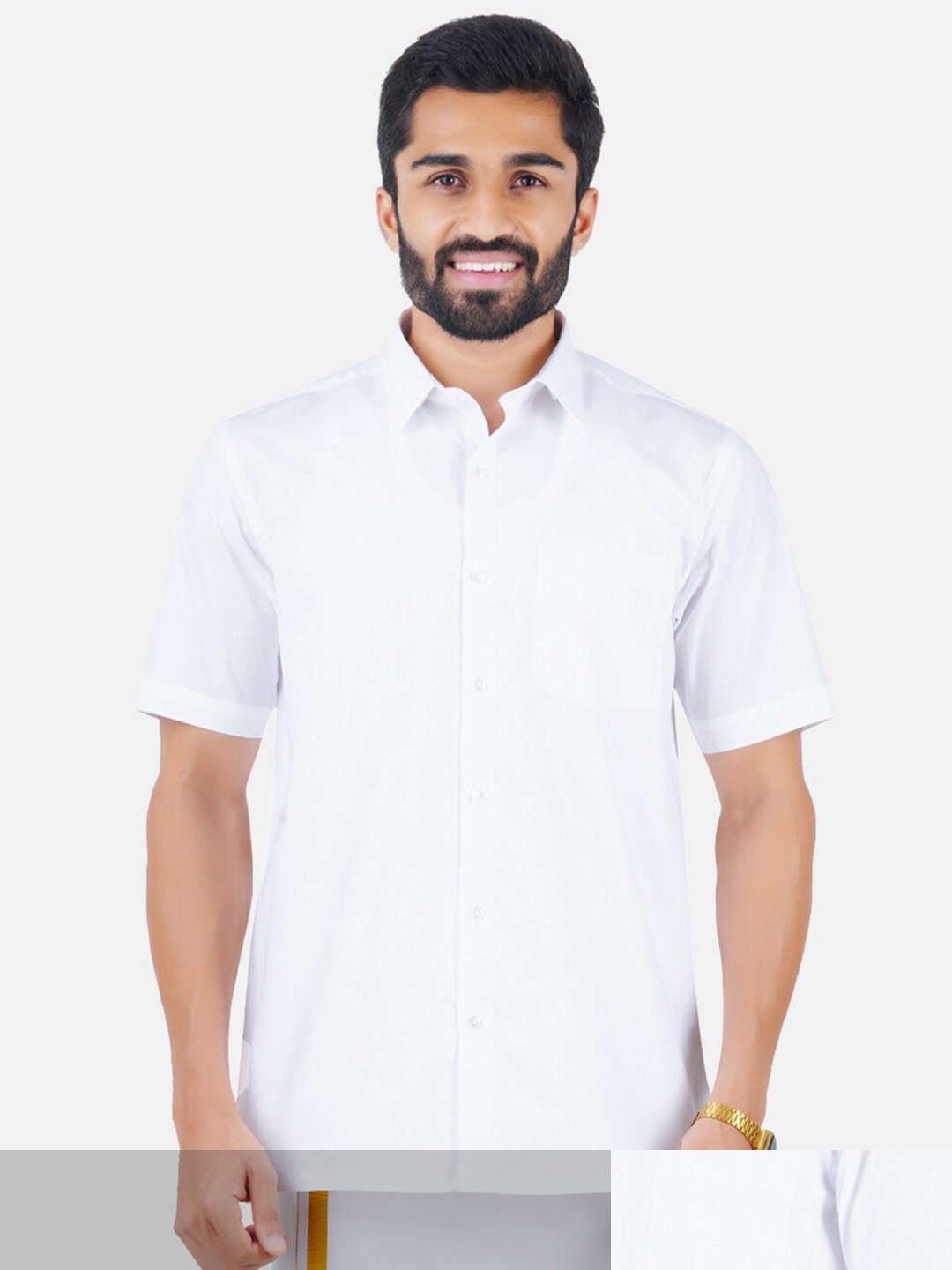 

Ramraj Men Pack of 2 Pure Cotton Casual Shirt, White