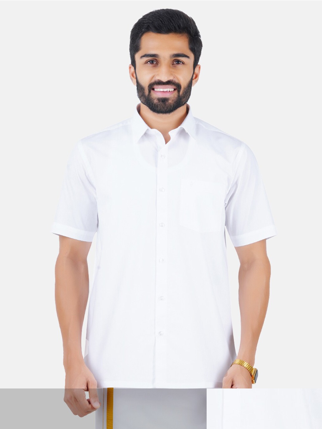 

Ramraj Men Pack of 2 Pure Cotton Casual Shirt, White