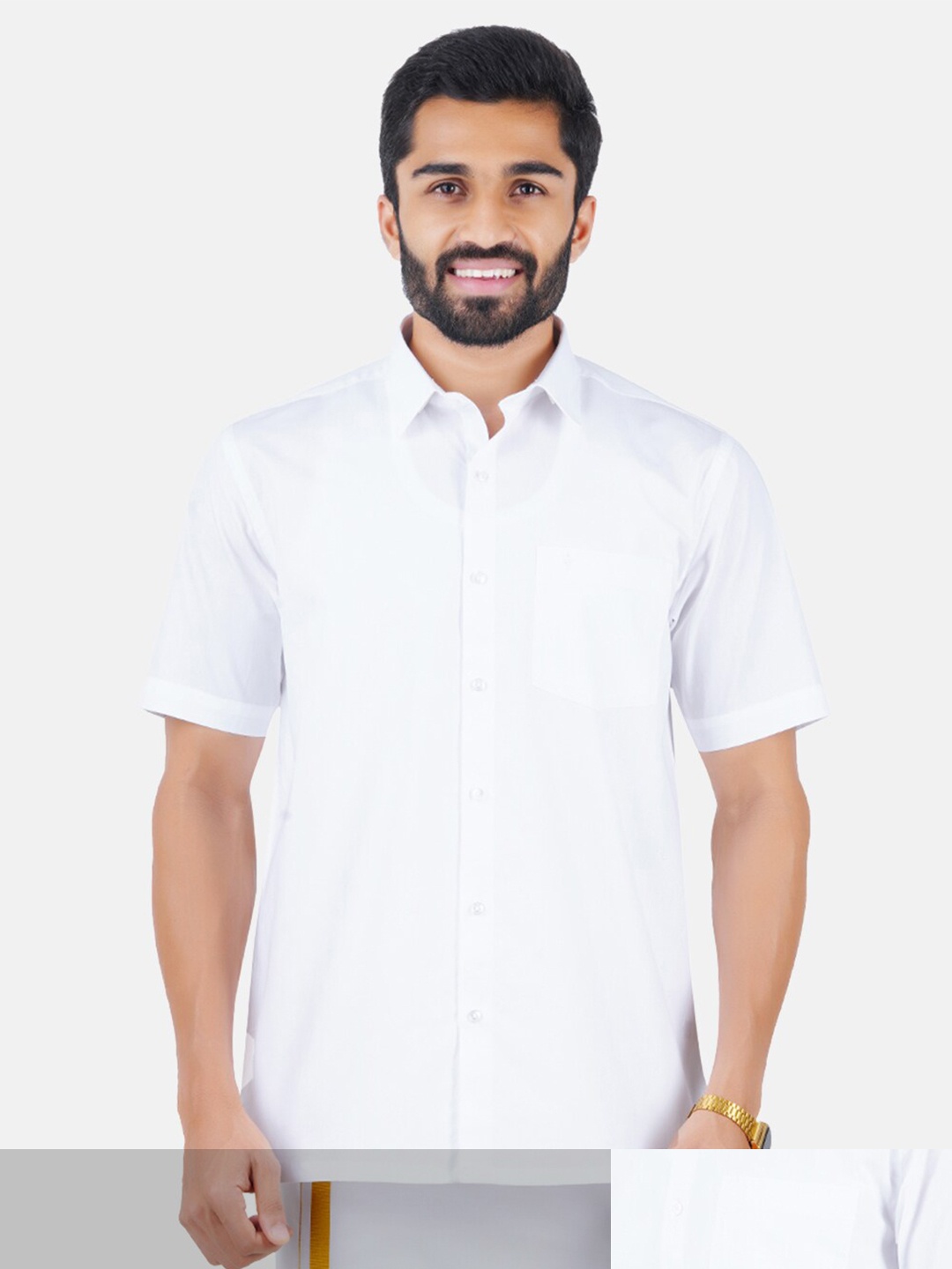 

Ramraj Men Pack of 2 Pure Cotton Casual Shirt, White