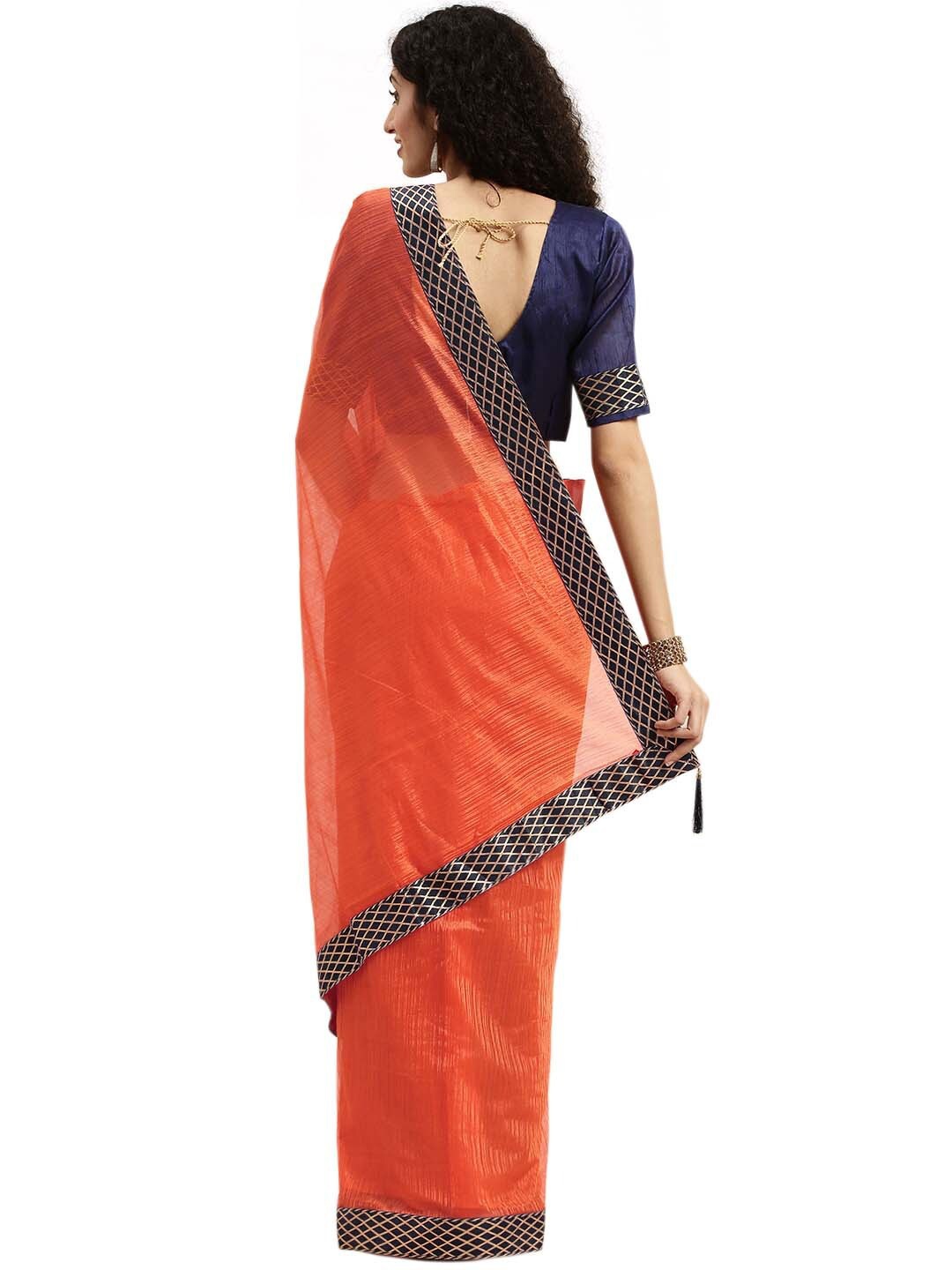 

SAADHVI Art Silk Saree, Orange