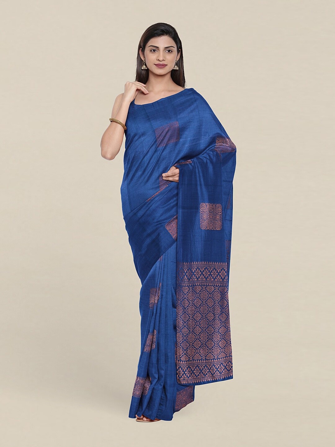 

Pothys Woven Design Zari Pure Silk Saree, Blue
