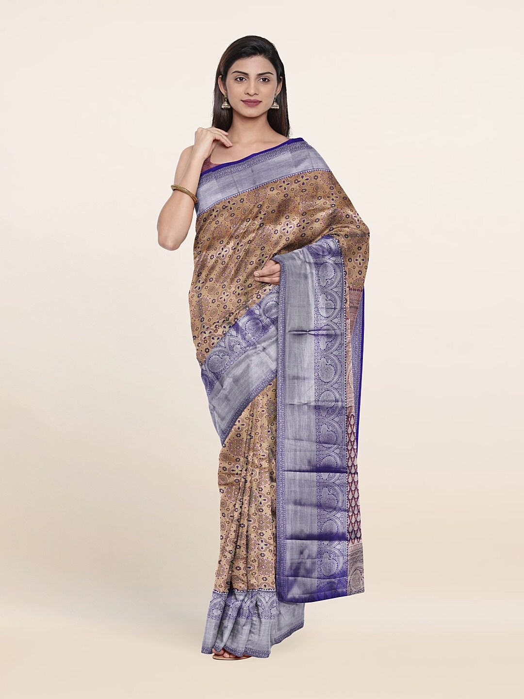 

Pothys Ethnic Motifs Zari Pure Silk Saree, Violet