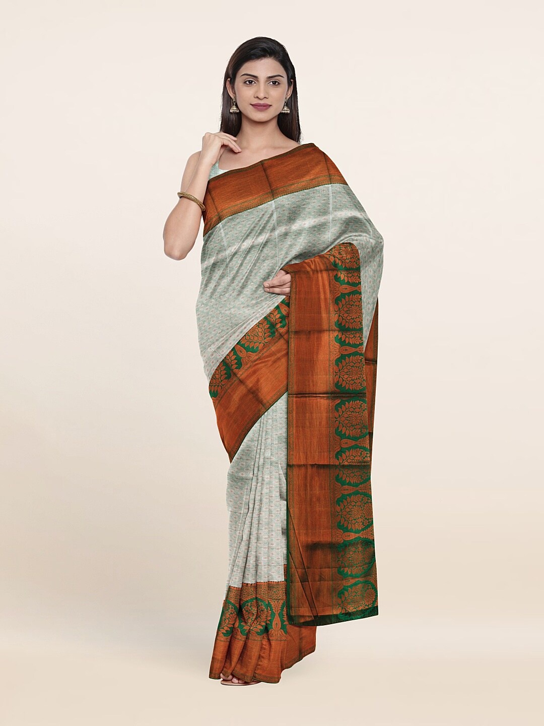 

Pothys Design Zari Pure Silk Saree, Green